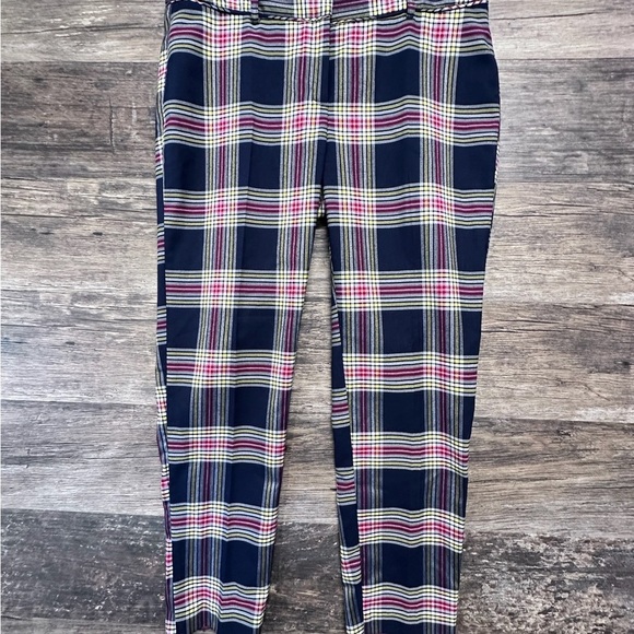 Crown & Ivy Red Blue Womens Button Down Plaid Shirt & Pant Set - Picture 4 of 11